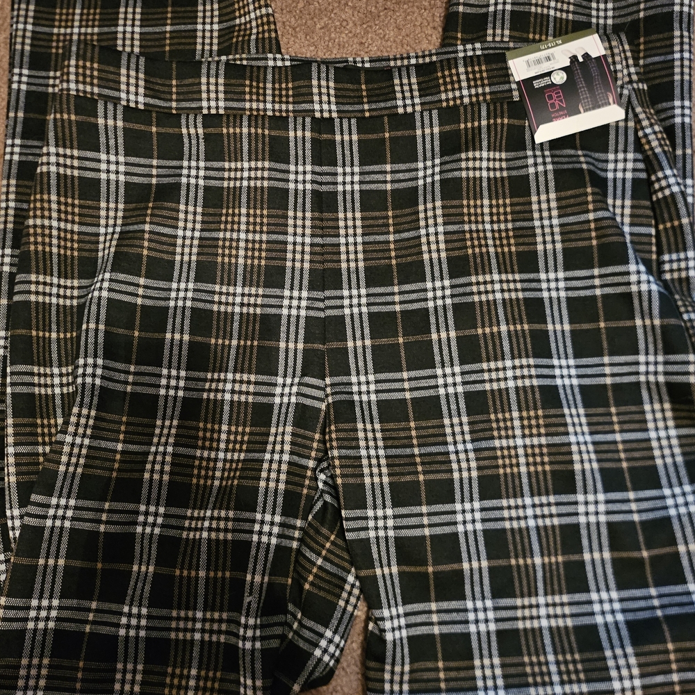 No Boundaries Black and White Plaid Boot Cut Pants